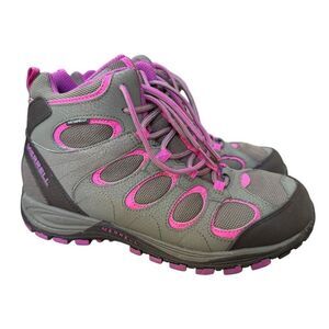 Merrell Girls Youth Hilltop Ventilator Grey Pink boots sneakers 6.5 or 8 women